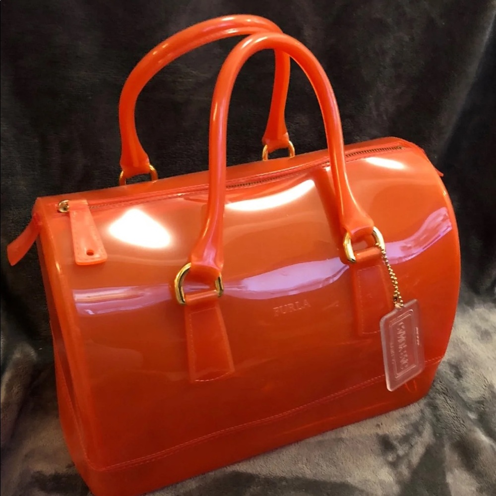 Orange furla candy bag authentic